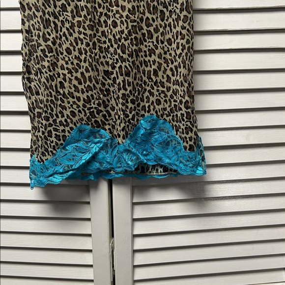 Rampage Leopard Print Camisole with Blue Lace - Picture 3 of 5